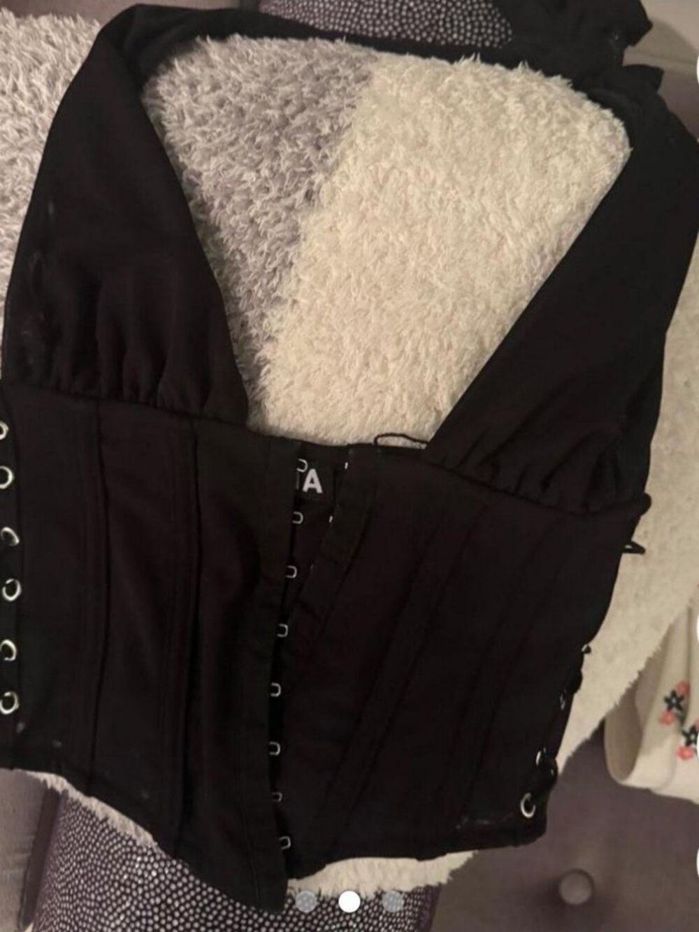 I.AM.GIA Black Corset Top Lace-Up Sides Size XS - Picture 2 of 3